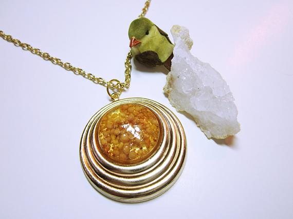 Golden Seed Pendant Round Gold Pendant Seed #Necklace Seeds Of Life Gold Seeds Seed Jewelry Women's Jewellery NECKLACE JEWELRY #gift #giftidea #fashion #beaded
