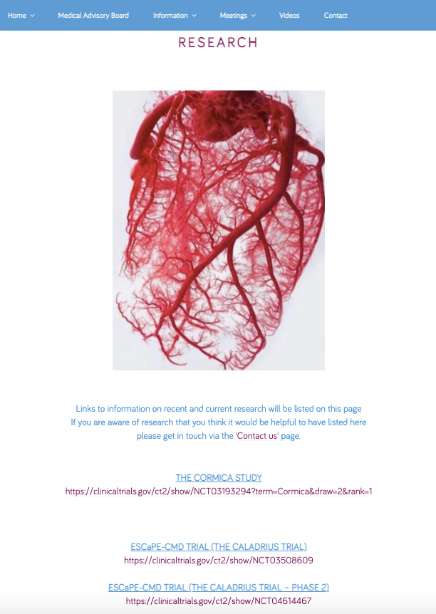 INOCA International are delighted to announce that we have been given permission to share the details for PHASE 2 of the ESCaPE-CMD study - THE CALADRIUS TRIAL - which is now recruiting!  Further details can be found on the link below inocainternational.com/research/