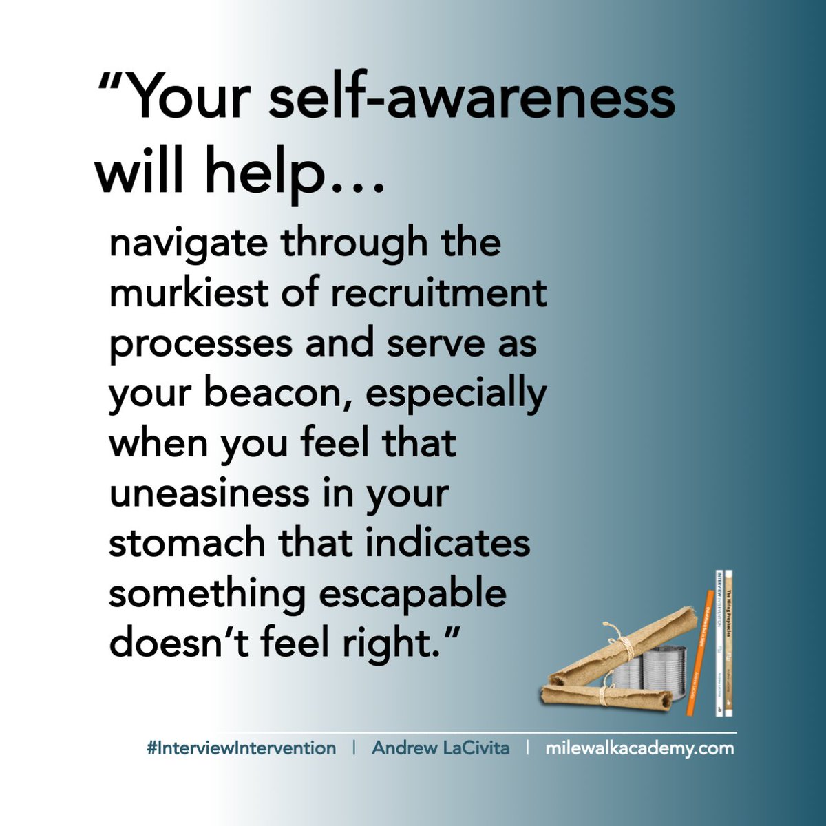 arlacivita's tweet photo. Your #selfawareness will be your greatest asset when changing #jobs.
If youβre want to learn exactly what to do, get your FREE #InterviewIntervention before you start!
Get the book here: https://t.co/P00SI45EUy
#careers #jobinterviews #jobsearch #jobseekers https://t.co/S1LyaVhv4Z