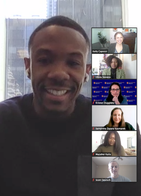 Assistant Director of <a href="/SyracuseLawOCS/">Career Services @ SU College of Law</a>, Kelly Capozzi, interviewed <a href="/RileyDChristian/">Riley Christian, Esq.</a> L'16 today as we kicked off #DiversityWeek at <a href="/SUCollegeofLaw/">SU College of Law</a> . Thanks for sharing both your professional &amp; <a href="/BacheloretteABC/">The Bachelorette</a> journey with us! #SyracuseLaw #TheBachelorette #LegalCareers #LawSchool