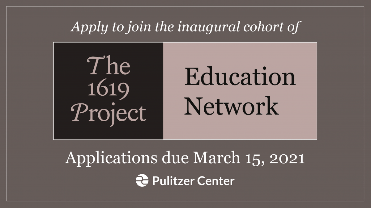 robconnor's tweet photo. The 1619 Project Education Network: An excellent opportunity for educators!
https://t.co/AfjfgUmQMM https://t.co/6jX6iAj1NG