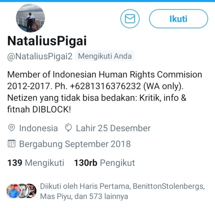 Nicho_Silalahi's tweet photo. Aku pasang badan untukmu, bahkan berani mengambil resiko untuk melawan tindakan rasisme yang ditujukan padamu.

Dan mulai saat ini maaf bang @NataliusPigai2 aku Unfol sebab bagiku melawan RASISME itu tanpa kompromi.

Yang setuju dengan ku RT dan Unfoll @NataliusPigai2 https://t.co/a9be3OzMUF