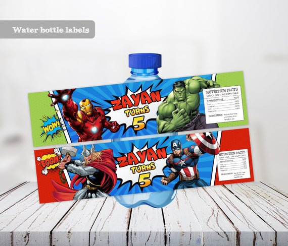 Spiderman Water Bottle Labels 