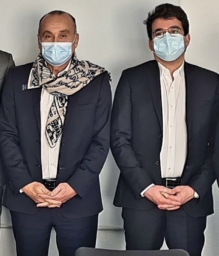 Très belle matinée avec ⁦<a href="/Jacques2Peretti/">Jacques de Peretti</a>⁩ ⁦<a href="/guiborie/">Guillaume Borie</a>⁩ ⁦<a href="/ChateletRichard/">CHATELET RICHARD</a>⁩ à la Rencontre des équipes co .Nous sommes tous fiers  d’être #AXA #AEP # Inspection P64 VAR #Confiance !