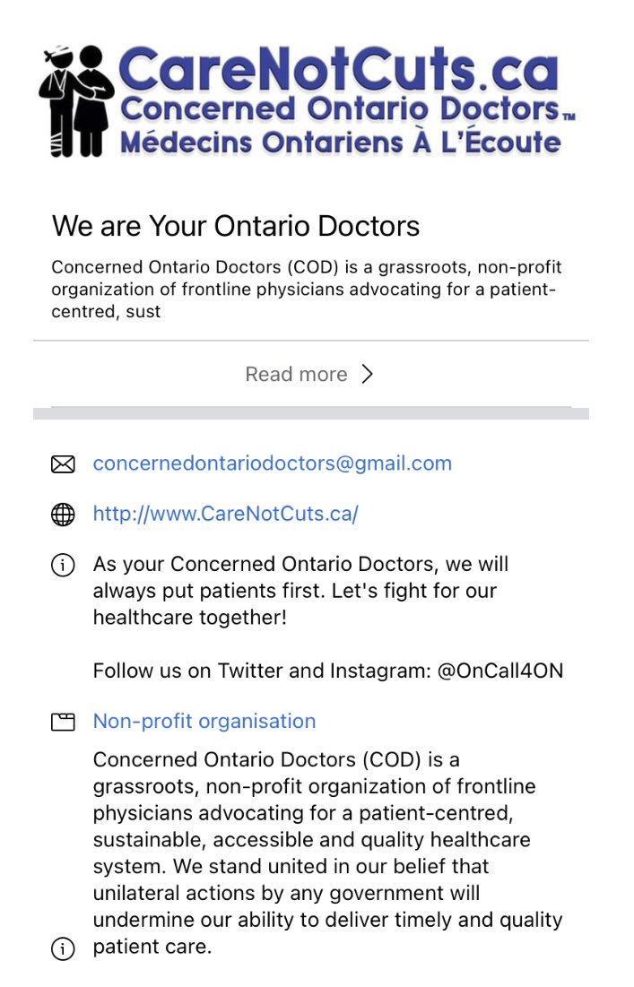 Ontario, be aware of AstroTurf organizations pretending to be grassroots “non profits” that are, in fact, well funded groups seeking to dismantle public healthcare. “Concerned Ontario Doctors” launders disinformation through its organization, posing as patient advocacy.  #ONhealth