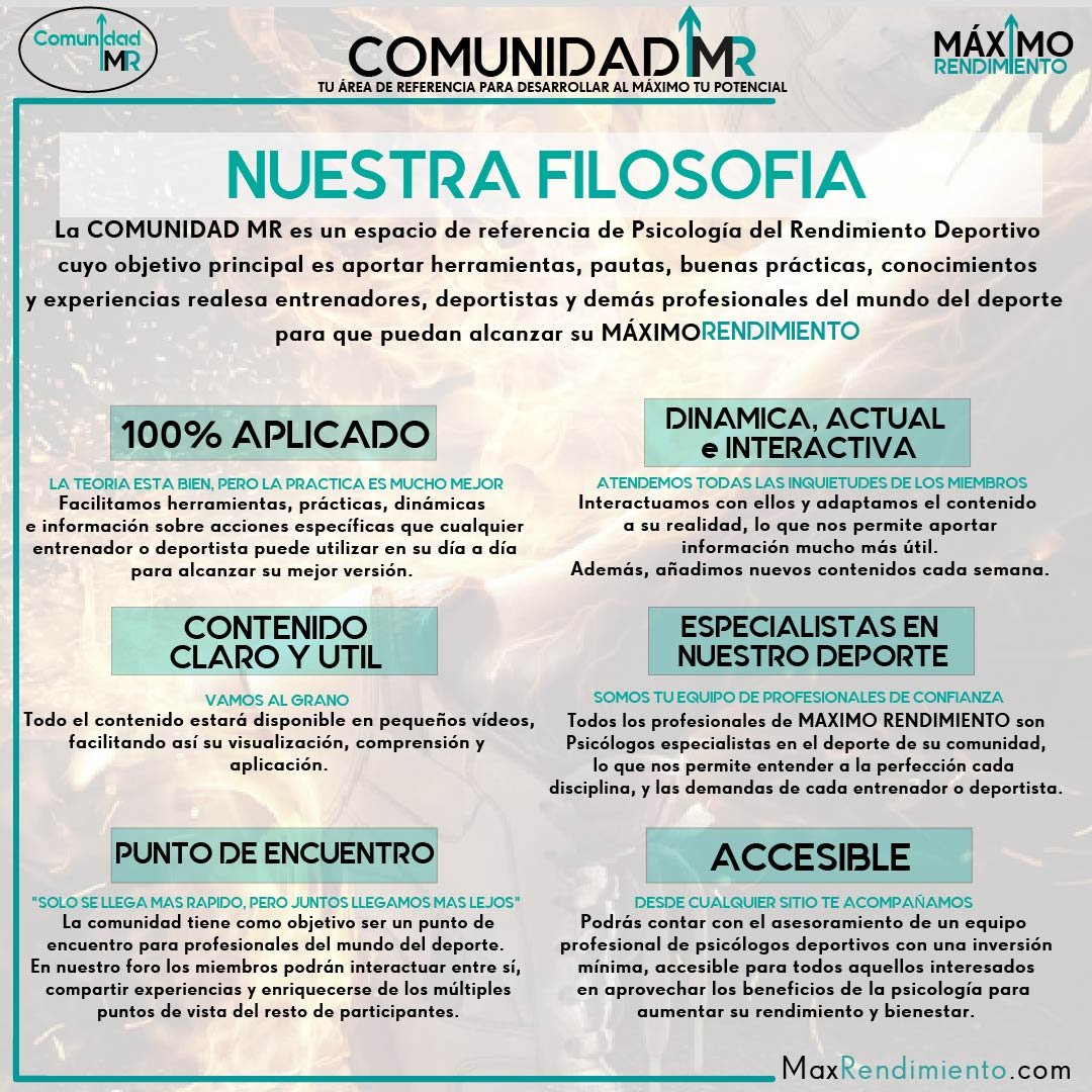 ¿Conoces la filosofía de la #ComunidadMR?
✅ 100% aplicado
💬 Dinámico, actual, interactivo
📲 Contenido claro y útil
🔝 Somos especialistas en tu deporte 🏀⚽🥋🛶
👥 Punto de encuentro
💶 Accesible económica y geográficamente 👩‍💻

💪😃 Únete en el link de la BIO