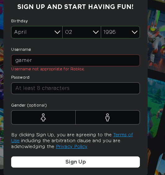 username not appropriate for roblox glitch
