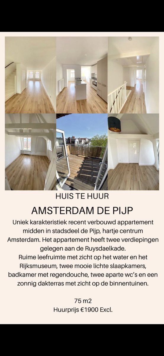 Interesse? Of ken je iemand die interesse heeft? Stuur me een DM! #Amsterdam #huurhuis #penthouse #tehuur #droomhuis #depijp