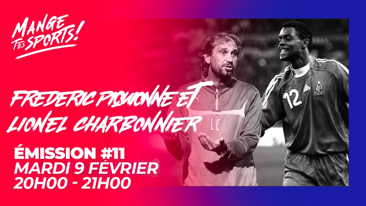Les mangeurs de sport, on se retrouve demain avec deux immenses champions que sont <a href="/liocharbo/">charbonnier lionel</a> et <a href="/fredpiqoff/">Frédéric Piquionne</a> ! Ils ont marqué notre jeunesse ! #Mts #bagarreetrigolade