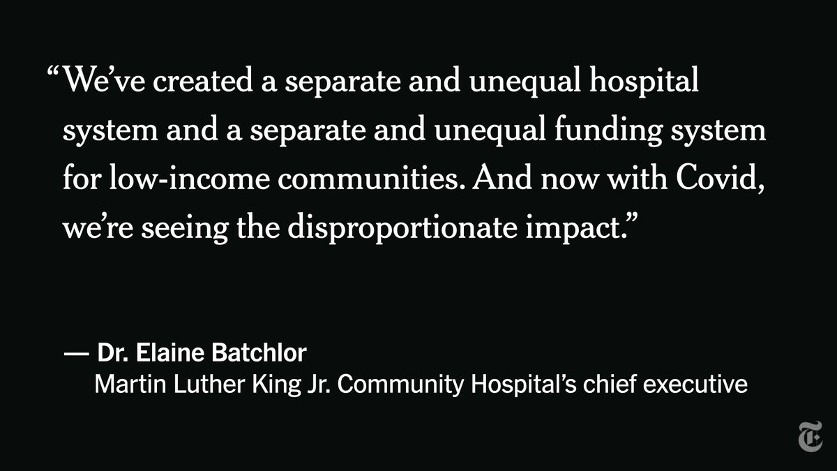Eight out of ten of the patients who died at the hospital were Hispanic, a group with the highest Covid-19 death rates in Los Angeles County, followed by Black residents. The most impoverished residents are dying of the disease at four times the rate of the wealthiest.