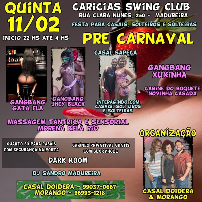 DoideiraP's tweet photo. Venha curtir seu pré Carnaval conosco quinta feira no carícias swing clube em Madureira 😈 
@CASALDOIDERA https://t.co/kh7Hou5xAp
