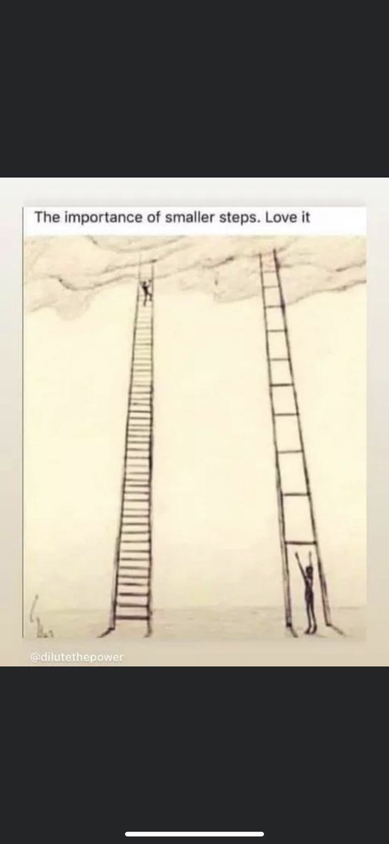 I love this. Small steps can be quicker in the long run. Big steps can mean it’s so overwhelming, you never get started.