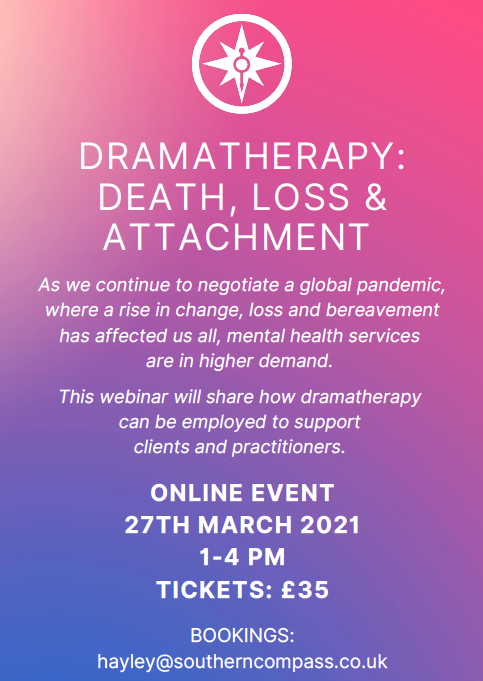 hayleycompass's tweet photo. I'm looking forward to presenting this webinar with Supporting Relationships &amp; Families (#SRF) next month. 

Please get in touch for more information.

#southerncompass #dramatherapy #webinar #bereavement #change #loss #attachment #COVID19 https://t.co/zzlHSin2ot
