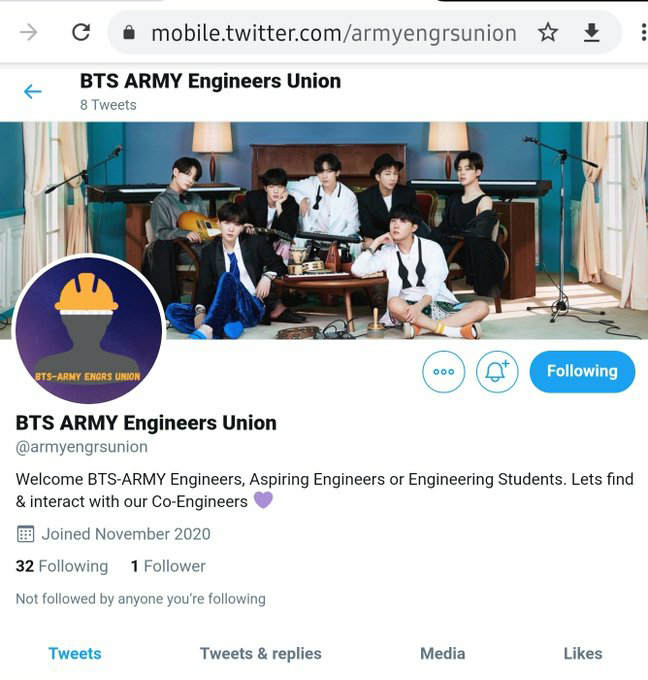 Engineer ARMY/Architect ARMY, need a support group? -  @armyengrsunionInterior Designer ARMY, we have a home for you too -  @intdsgnarmySocial Scientists ARMY, here's yours -  @SS_ARMYClubPlant lovers/Gardening Fairy  #BTSARMY, you got your page -  @borahaeplants   @BTS_twt