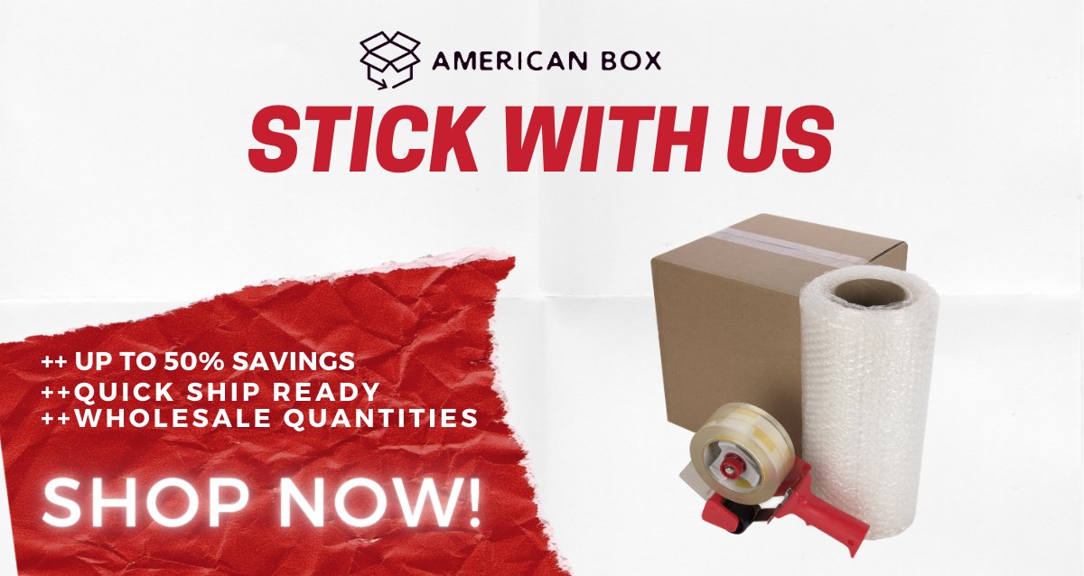 AmBoxCo's tweet photo. American Box is your one stop shop for boxes, tape &amp; dispensers, bubble wrap + much more! As an industry leader in sustainable packaging, we offer all of our products in wholesale quantities AND quick ship ready. 
Check out our online inventory here: https://t.co/jwW66piMxf https://t.co/XuRFv0ilsP