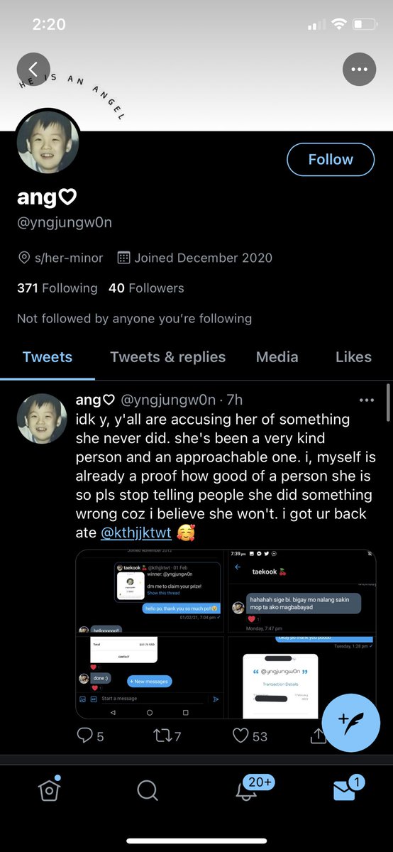 Also want to add that there is an account that has been defending kthjjktwt that they actually retweeted, but when looking at their account  they’re likely in on it too. A dec. 2020 account. (Bio says they’re a minor, please do not harass them)