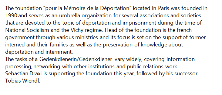 ServiceAbroad's tweet photo. The foundation “pour la Mémoire de la Déportation” located in Paris was founded in 1990 and serves as an umbrella organization for several associations.

#Paris #France #Europe #Gedenkdienst #research #Holocaust #neverforget https://t.co/2QAwuMgaRz