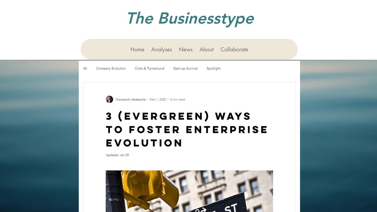 How can enterprises evolve &amp; thrive?

My blog post entitled "3 (Evergreen) Ways to Foster Enterprise Evolution" contains some practice-oriented ideas on the topic. 

If interested, read more (&amp; engage with) at thebusinesstype.org/post/enterpris… 

<a href="/Notizieincampus/">Uffstampa_RomaTorVergata</a> <a href="/unitorvergata/">Università di Roma Tor Vergata</a> <a href="/UTORV/">U Rome Tor Vergata</a>
