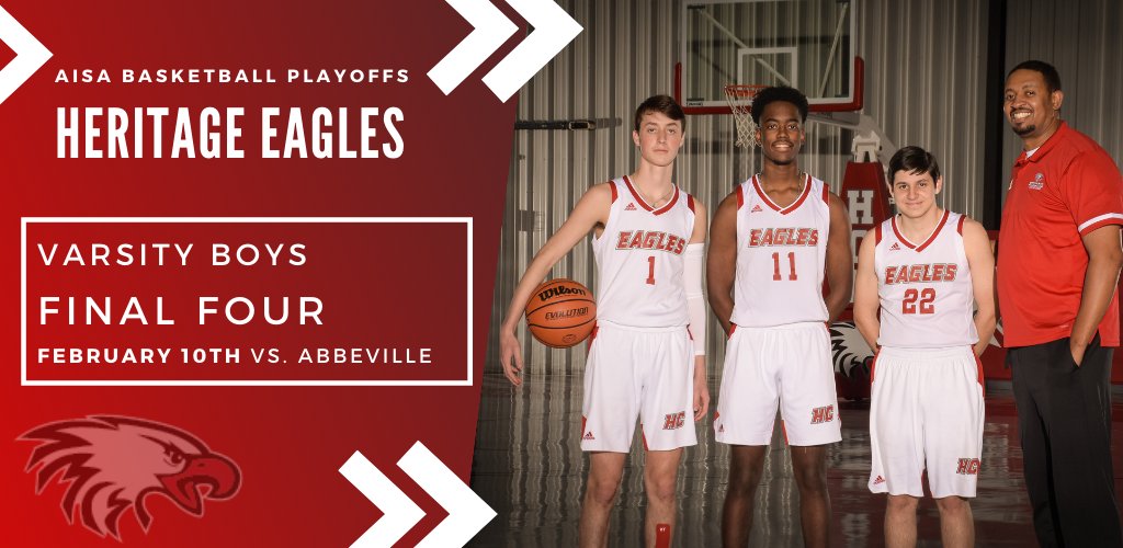‼️NOTICE TIME CHANGE for GAMES‼️ Tickets for the playoffs MUST be purchased at AISA link: gofan.co/app/school/AISA. $10 each, one ticket for 🏀🦅❤️Varsity Boys play Wed. February 10 @ 11:30 AM 
at the Multiplex in Montgomery #GoEagles #EaglePride #HCAEagles