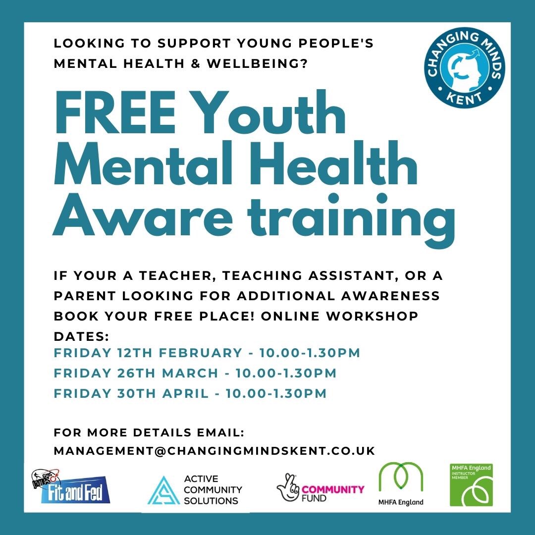 Changingmindskent (@changingmindsk1) on Twitter photo We have some FREE places still available on our <a href="/MHFAEngland/">MHFA England®</a> Youth Aware courses thanks to funding by the <a href="/TNLComFund/">The National Lottery Community Fund</a> The training is available for teachers, sports coaches & volunteers who work with young people in Thanet - Contact the team to book your place! #mentalhealth We have some FREE places still available on our <a href="/MHFAEngland/">MHFA England®</a> Youth Aware courses thanks to funding by the <a href="/TNLComFund/">The National Lottery Community Fund</a> The training is available for teachers, sports coaches & volunteers who work with young people in Thanet - Contact the team to book your place! #mentalhealth