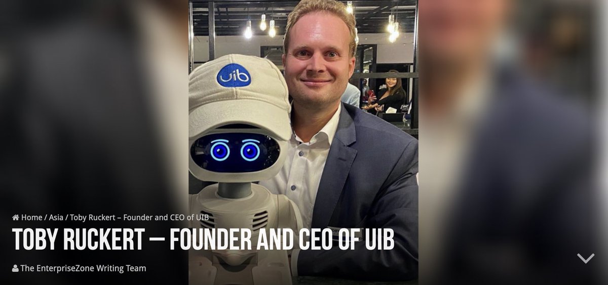 UIB #CEO @tobyruckert recently sat down to speak with @LaingCallum for his @CallumConnects series with leading global #entrepreneurs for #EnterpriseZone -  enterprisezone.cc/toby-ruckert-f….” 🗣💬 #Interview #MSP #API #H2M #CUX #CUI #VirtualAssistants #Chatbots