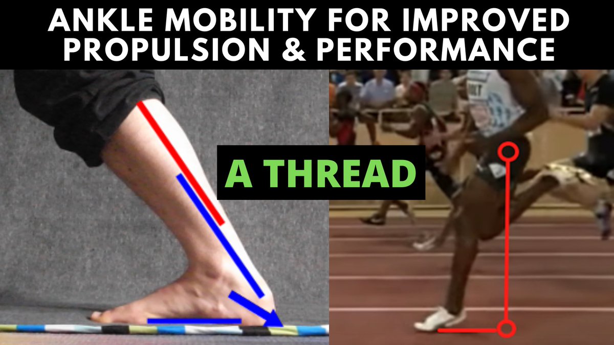 A thread on ankle mobility, pronation, common misconceptions, & how to improve itIf you want to:- Run fast- Squat/deadlift a lot of weight- Have good ankle mobilityYou want your foot to properly pronate.Pronation is the transition from force absorption to production...