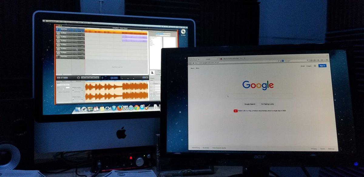 _DJ__K_'s tweet photo. A little Multi Monitor Action
#Time #Sound #Studio #Record #Finally #AudioTechnica #ATHM50x #MXL #Starting #FallintoPlace #Tweeks #J5 #Multiple #Monitors #Apple #iMac https://t.co/cH2TlsJX0w