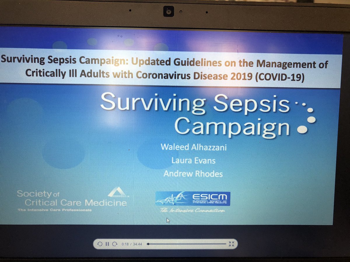 Surviving Sepsis Campaign guidelines for  #COVID19.  #CCC50  @SCCM1/