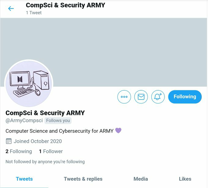 We have our own champions who promote and protect BTS and ARMY and to provide a positive environment for our diverse Global Family -  @ProtectionArmy  @APS_CM_PR  @btsarmysafety Information on Computer Science and Cyber Security -  @ArmyCompsci   #BTSARMY  @BTS_twt