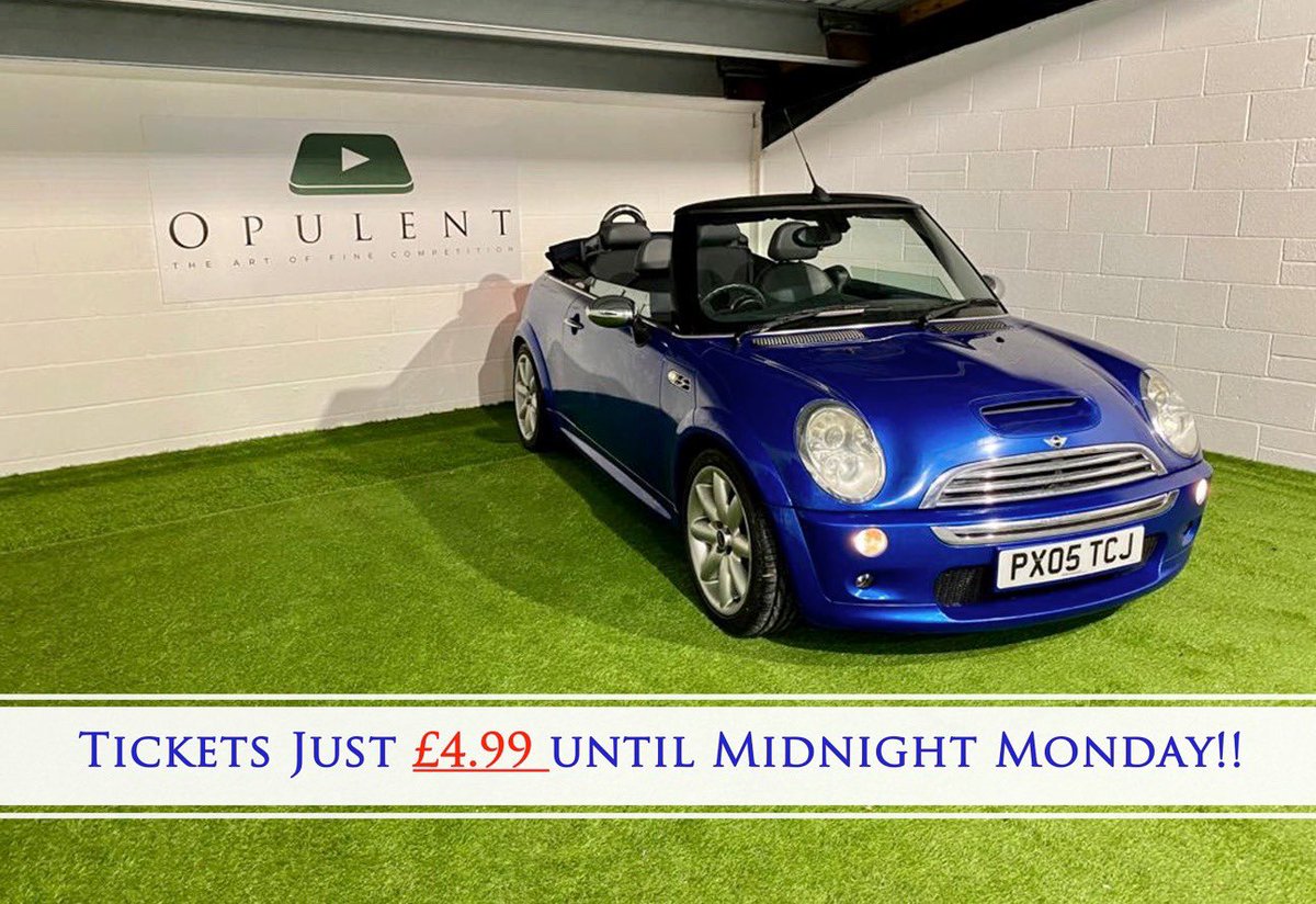 opulentcomps's tweet photo. DISCOUNTED PRICE ENDS AT MIDNIGHT TONIGHT!

Grab your tickets now for just £4.99 before midnight to be in with a chance of winning this Mini Cooper S Convertible!

Enter Here: https://t.co/9dH8OGAQNS https://t.co/ifDvCLoXMP