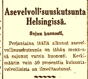 jouko_kokkonen's tweet photo. Perjantaina täällä alkanut asevelvollisuuskutsunta on tähän mennessä sujunut varsin huonosti. Iltalehti 8.2.1920 #Suomi1921 #asevelvollisuus #kutsunta #Helsinki https://t.co/Tl9jOL21yg