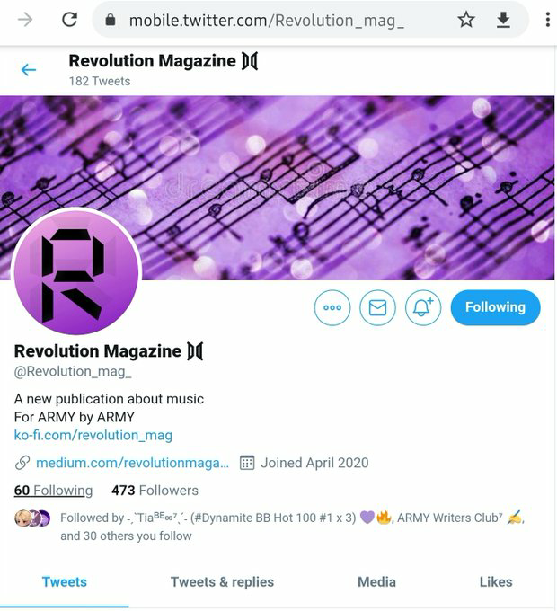 Need a Magazine? -  @ARMYMAGofficialWhat about a Music Magazine dedicated to BTS and ARMY? -  @Revolution_mag_Can't get enough of BTS content? -  @BorasaekVisionGot the writing bug? -  @ARMYWritersClub  #BTSARMY  @BTS_twt