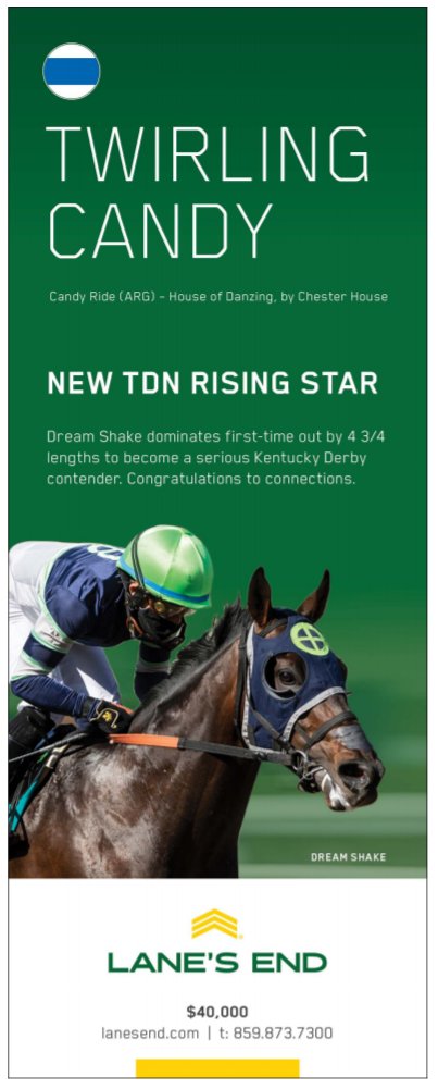 theTDN's tweet photo. Twirling Candy, standing at @LanesEndFarms, has a new "TDN Rising Star' in Dream Shake, dominant winner on debut by 4 3/4 lengths- becoming a serious @KentuckyDerby contender. https://t.co/cxvswESLfy