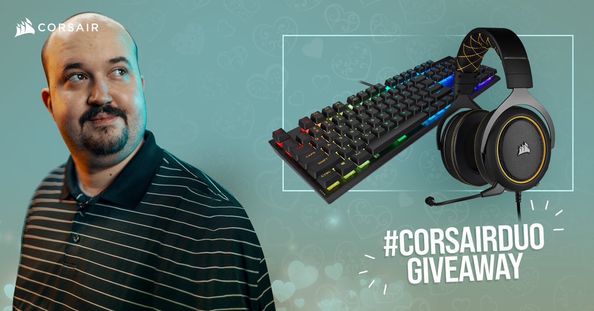 Our sponsor @Corsair is having a GIVEAWAY! You and a friend can both win a pair of CORSAIR K60 RGB PRO Keyboards and a CORSAIR HS60 Headsets! 

Entering is easy:
▪️ Follow <a href="/CORSAIR/">CORSAIR</a> and Me!
▪️ LIKE and RETWEET this Tweet!
▪️ Tag your @ Friend and use #CORSAIRDUO Hashtag