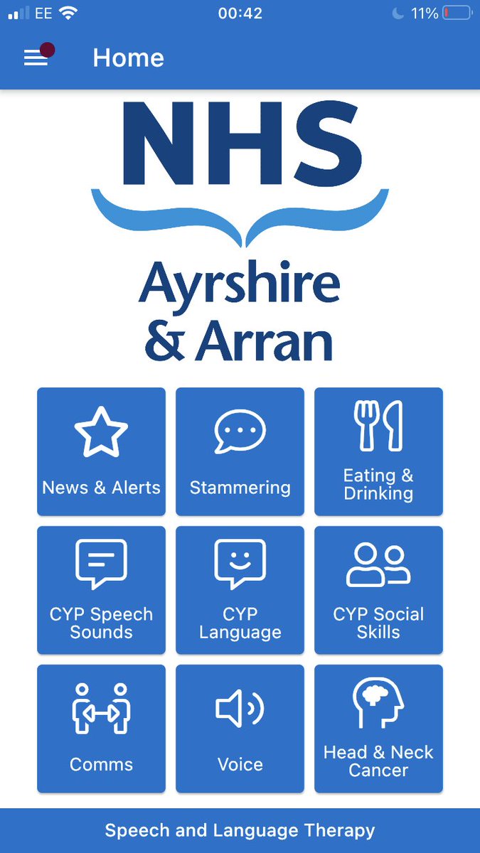 Have a look at the new Speech and Language Therapy app on the NHS Ayrshire and Arran app for information and advice about: Eating and drinking, Communication and Stammering in children, young people and adults, Information about voice difficulties and Head and neck cancer