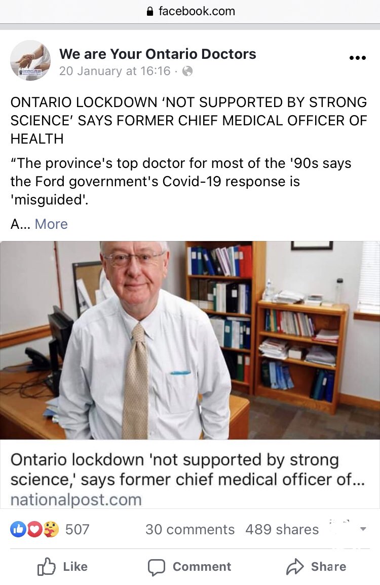 But also notice the posts they share. Almost exclusively RW publications.  #PostMedia, esp the  #TorontoSun, but also publications like RW  Tory supporting Spectator (UK) & pro-GOP Washington Examiner. Never any posts advocating for better funding for public  #ONhealth.  #ONpoli