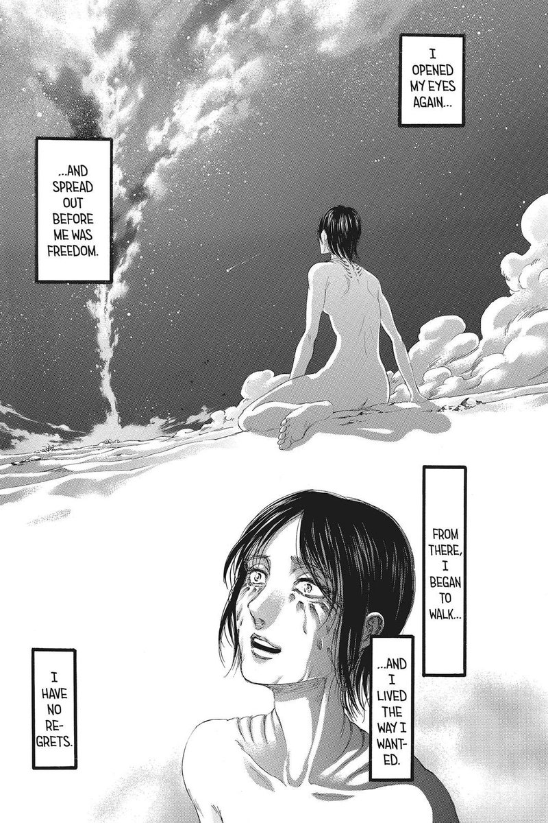 Just to touch on this a little more though. I believe this also clears up why Ymir was able to save Zeke. Firstly, the way that their deaths are shown is so similar. And the way that both Zeke and Ymir (freckles) experience paths is basically identical