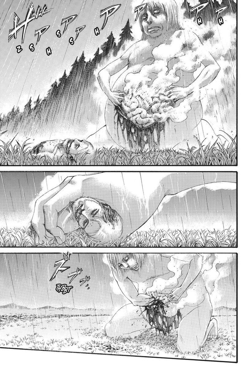 Armin’s real body is inside the titans mouth and Zeke’s is inside the Titan. But this allows them to be transported to the paths dimension. So there’s two ways of interpreting this. Either Ymir saved Zeke before he completely died OR she was able to resurrect him
