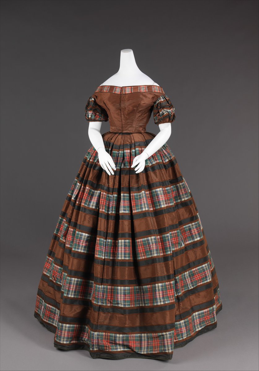 13 - Which brings us to Victoria and Albert. V&A went mad for plaid. Interiors, exteriors, fashion, accessories. This is why we have so many extant Victorian era gowns and what essentially sealed the deal for the mainstreaming of tartan. Plaid taffeta silk! Balmoral below.