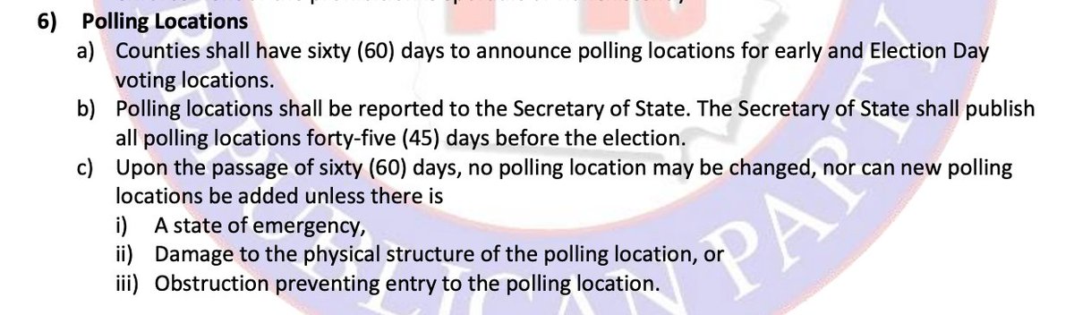 This is basically what's already in 21-2-265 (f), a new line also approved in 2019's HB 316 that limits polling place changes within 60 days of an election...