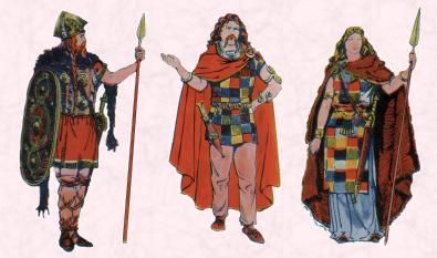 14 - This gave rise to the commercialism of tartans, and the explosion of "tartans for everything." Many tartans are “official” clan tartans, but keep in mind this concept is relatively modern.Here are a few fancy Celts. Looking like patchwork quilts with mustaches.