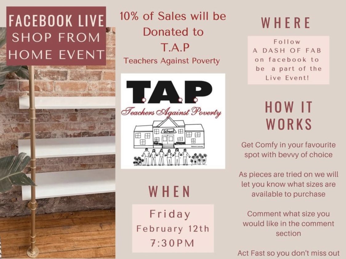 Super thankful for this!
If you haven’t tuned into A Dash of Fab’s Friday night virtual shop, free up your Friday night, grab a glass of wine and jump on FB for some fun! The girls are killing it! #smalltownbigheart