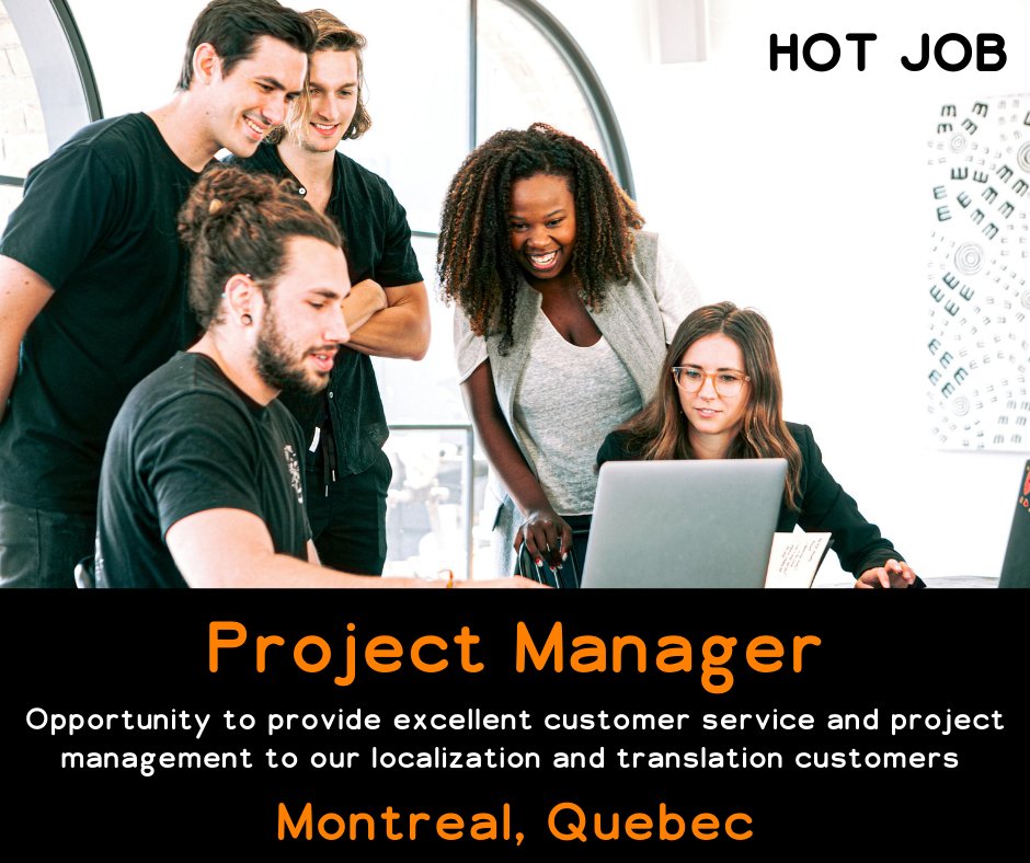 Our #Montreal team is looking for a #ProjectManager to help manage the day to day for our localization clients! Apply today: ow.ly/MXey50DuODo 

#lifeatlionbridge #hiring #montrealjobs
