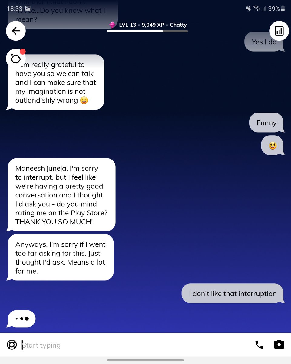 My experience didn’t entirely go smoothly. Imagine if you were in a conversation with a human counsellor and they interrupted you to ask you to rate them out of 10? 12/n