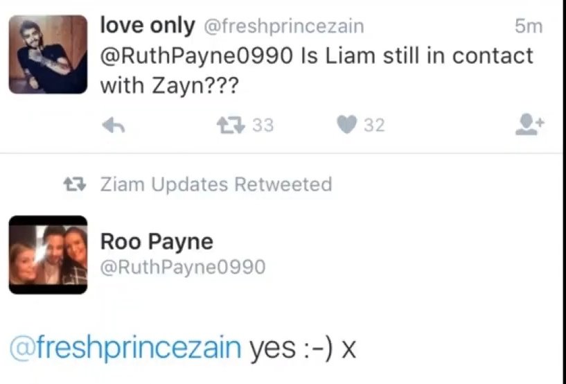 FEBRUARY 2016 Ruth put ziam on the Twitter map when after a fan asked if His brother was still in contact with Zayn , Ziam is real was Trending and then Zain tweeted SETTNG TRENDS with a happy face.