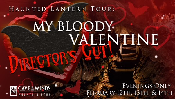 ManitouCaves's tweet photo. With one hand holding a lantern and the other your  loved one holding tight, wind your way deep inside dark caverns and hear spine-chilling ghost stories, learn about unexplained phenomena and the true raw history of Cave of the Winds. 
#ValentinesDay #Valentine https://t.co/MEEdF0OPLZ