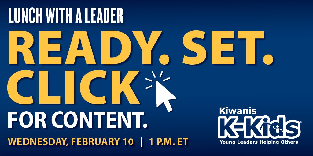 K-Kids looking for meeting topics can access Virtual Meeting Kits — find out how they’re used at 1 p.m. ET Wednesday on Kiwanis International’s Facebook page. (facebook.com/kiwanis)