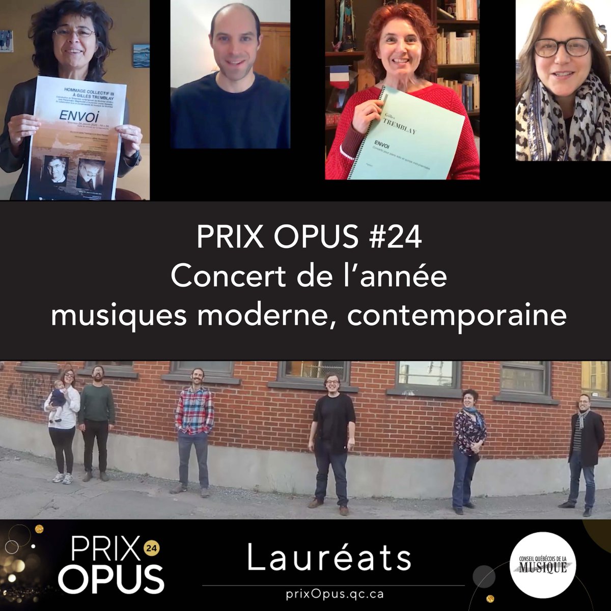 ECM+ (@ecm_plus) on Twitter photo Très heureux et heureuses d'avoir reçu le Prix OPUS du @CQMOpus pour le concert "Hommage collectif 3 à Gilles Tremblay" avec <a href="/Paramirabo/">Ensemble Paramirabo</a>, <a href="/Magnitude6/">Magnitude6</a>, <a href="/Louise_Bessette/">Louise Bessette Pianiste</a> et en collaboration avec le Conservatoire de Montréal ! Très heureux et heureuses d'avoir reçu le Prix OPUS du @CQMOpus pour le concert "Hommage collectif 3 à Gilles Tremblay" avec <a href="/Paramirabo/">Ensemble Paramirabo</a>, <a href="/Magnitude6/">Magnitude6</a>, <a href="/Louise_Bessette/">Louise Bessette Pianiste</a> et en collaboration avec le Conservatoire de Montréal !