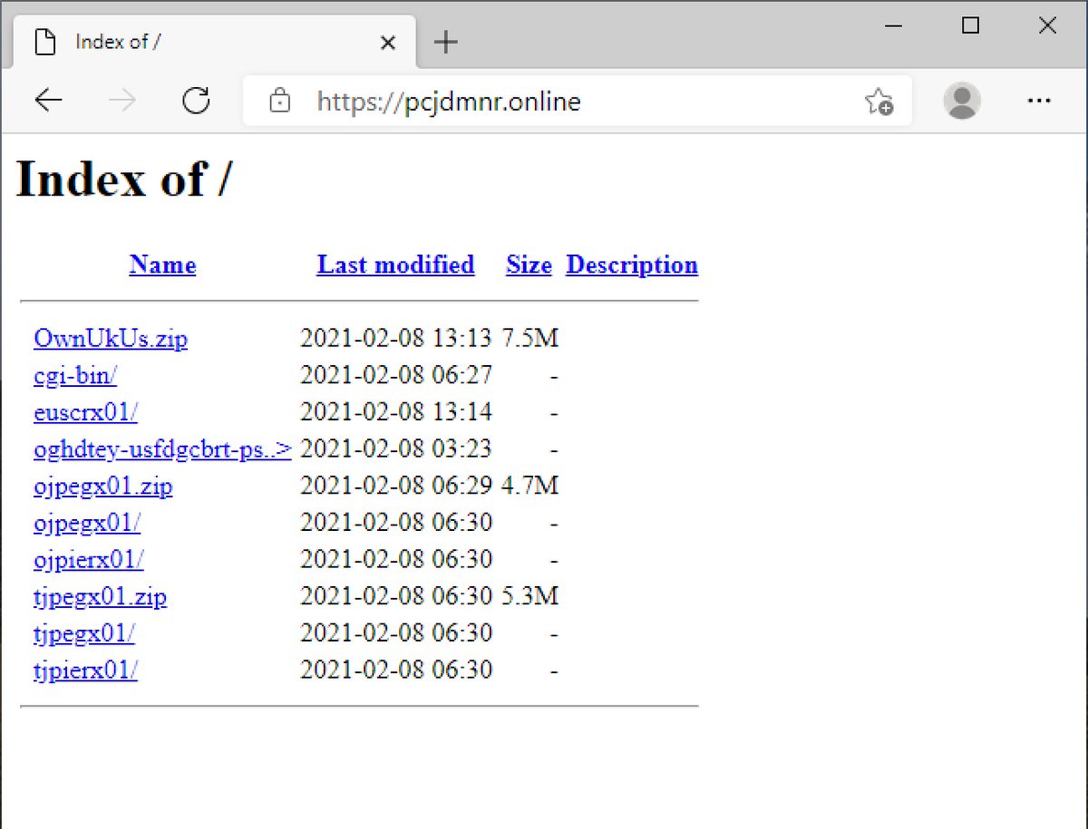 Unit42_Intel's tweet image. 2021-02-08 (Monday) - tech support scam web pages hosted on
pcjdmnr[.]online - open directory with ZIP archives containing the
phishing kits available to grab. #TechSupportScam