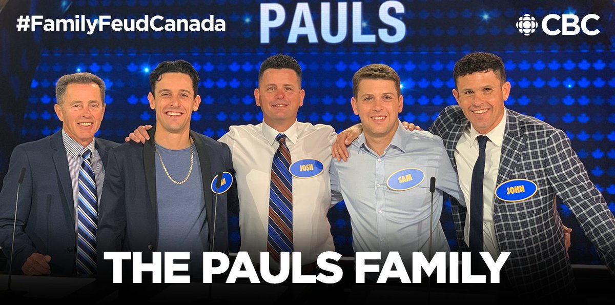 FamilyFeudCa's tweet image. Tonight on a NEW EPISODE of Family Feud Canada, we have TWO NEW FAMILIES! The Pauls and Shah families face off for the chance to play Fast Money and win $10,000! 

📺 New season, new families, new laughs. Watch #FamilyFeudCanada every Mon-Thurs 7:30 (8NT) on @CBC.